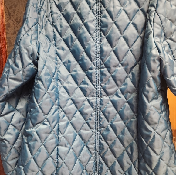 Like new Lands end quilted coat M peacock blue - Picture 3 of 5